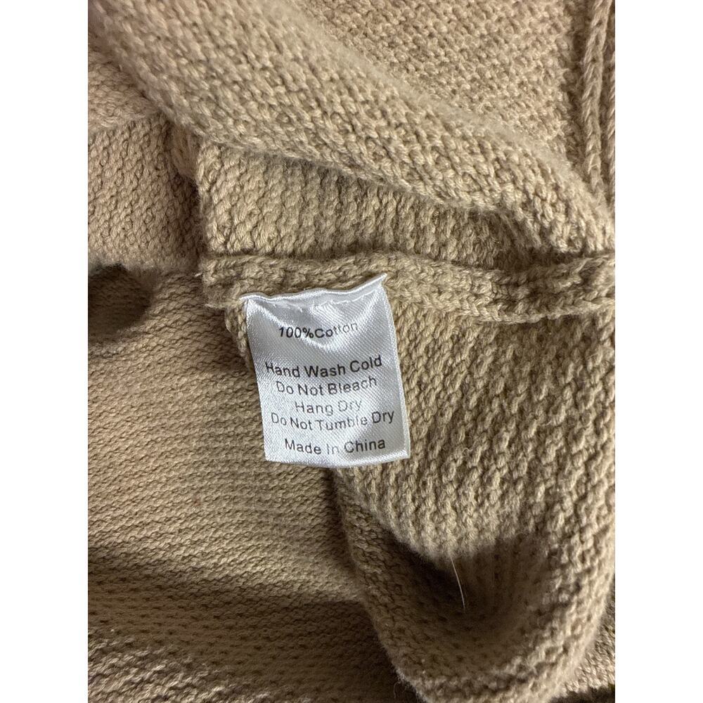 Mod Ref Catalina Waffle Knit Tan Henley Sweater Oversized Women's Size L - Picture 7 of 7
